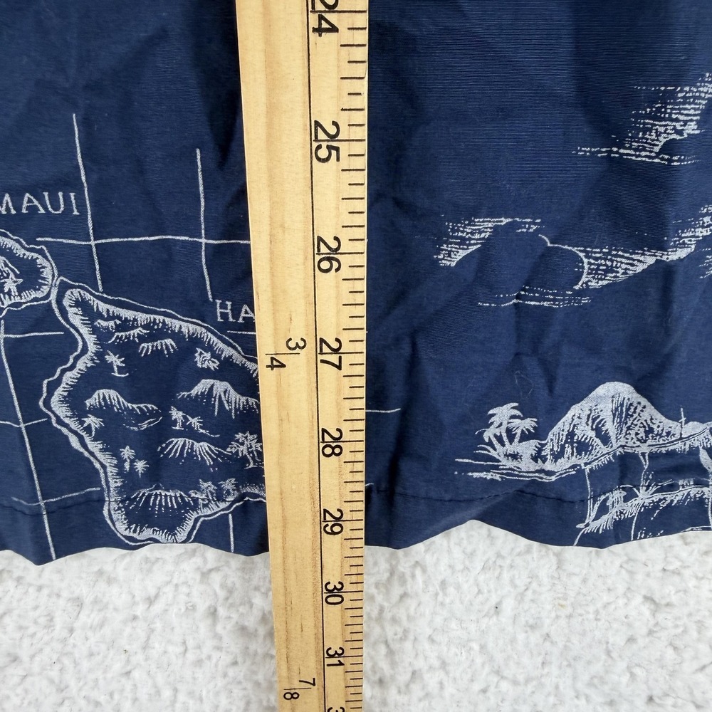 Royal Creations Shirt Mens Large Blue Hawaiian Map Short Sleeve Button Up Aloha - Picture 6 of 8